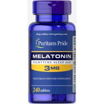 Мелатонин, Melatonin, Puritan's Pride, 3 мг, 240 таблеток 