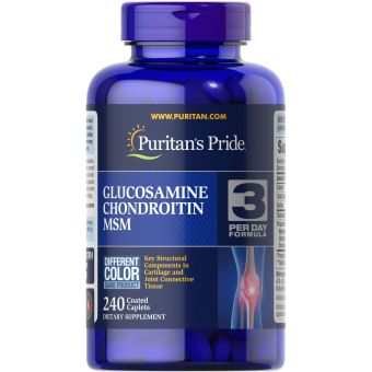 Глюкозамин хондроитин и МСМ, Double Strength Glucosamine, Chondroitin MSM, Puritan's Pride, 240 каплет