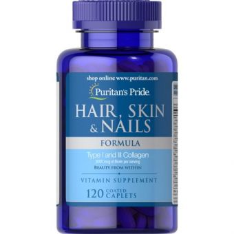 Формула для волос, кожи, ногтей, Hair Skin Nails Formula, Puritan's Pride, 120 каплет