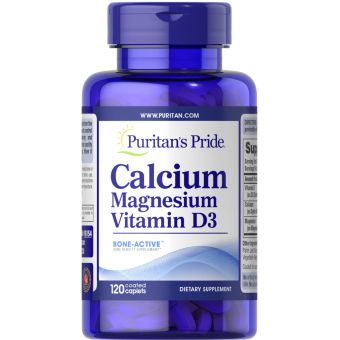 Кальцій Магній Вітамін Д, Calcium Magnesium with Vitamin D, Puritan's Pride, 120 капсул