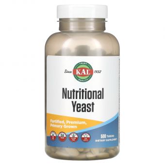 Пищевые дрожжи, Nutritional Yeast, KAL, 500 таблеток