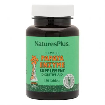 Фермент папайи, Papaya Enzyme, Nature's Plus, 180 жевательных таблеток