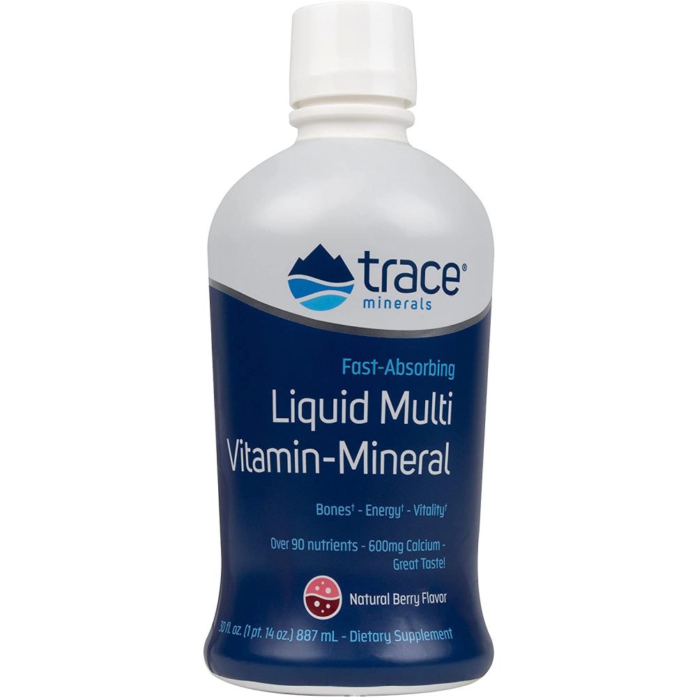 Мультивитамины и минералы, Multi Vitamin-Mineral, Trace Minerals Research, жидкие, вкус ягод, 887 мл