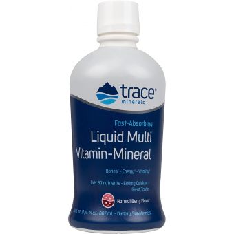 Мультивитамины и минералы, Multi Vitamin-Mineral, Trace Minerals Research, жидкие, вкус ягод, 887 мл