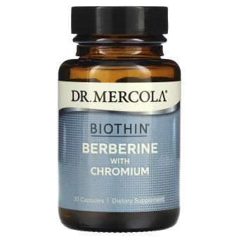 Берберин с хромом, для улучшения метаболизма Biothin, Berberine with Chromium, Dr. Mercola, 30 капсул