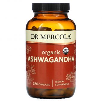 Ашваганда, Ashwagandha, Dr. Mercola, органическая, 180 капсул