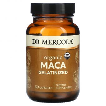 Мака желатинизированная, Maca Gelatinized, Dr. Mercola, органическая, 60 капсул