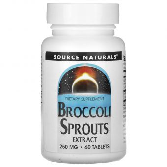 Брокколи, Broccoli Sprouts Extract, Source Naturals, экстракт ростков, 250 мг, 60 таблеток