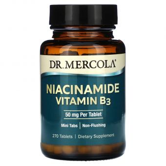 Ніацинамід (вітамін B3), Niacinamide Vitamin B3, Dr. Mercola, 50 мг, 270 таблеток