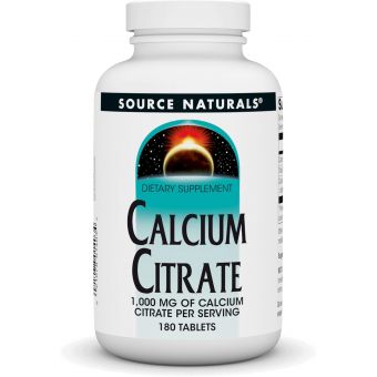 Кальций цитрат, Calcium Citrate, Source Naturals, 1000 мг, 180 таблеток