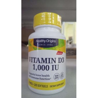 Вітамін Д3 в олії МСТ, Vitamin D3 в MCT Oil, Healthy Origins, 1000 МО, 120 капсул