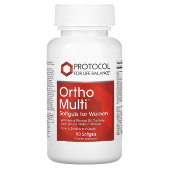 Мультивитамины для женщин, Ortho Multi for Women, Protocol for Life Balance, 90 гелевых капсул 