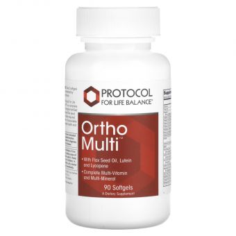 Мультивітаміни та мультимінерали, Ortho Multi, Protocol for Life Balance, повний комплекс, 90 гелевих капсул