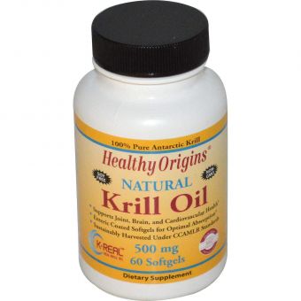 Масло криля, Krill Oil, Healthy Origins, ваниль, 500 мг, 60 капсул