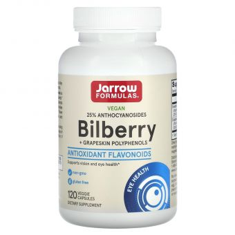 Чорниця для зору з виноградом, Bilberry, Jarrow Formulas, 120 капсул