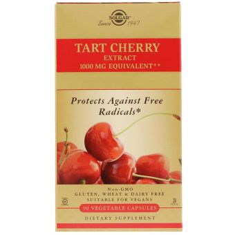 Экстракт дикой вишни (Tart Cherry), Solgar, 1000 мг, 90 вегетарианских капсул