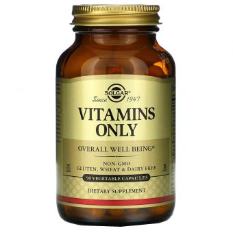 Мультивитамины, Vitamins Only, Solgar, 90 вегетарианских капсул