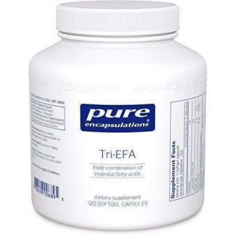 Омега-3 (суміш незамінних жирних кислот), Tri-EFA, Pure Encapsulations, для серцево-судинної системи, емоційного стану, здоров'я суглобів і шкіри, 120 капсул