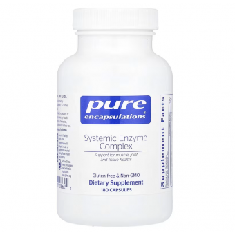 Ферменты для суставов, хрящей, тканей и мышц, Systemic Enzyme Complex, Pure Encapsulations, комплекс, 180 капсул