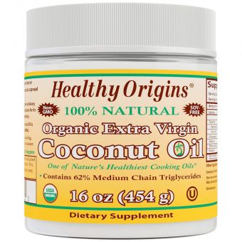 Кокосова олія, Coconut Oil, Healthy Origins, органік, 454 г