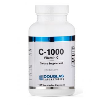 Вітамін C, Vitamin C-1000, Douglas Laboratories, для підтримки шкіри, кровоносних судин, сухожиль, суглобових хрящів і кісток, 1000 мг, 100 капсул