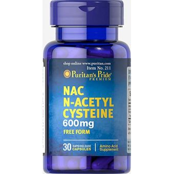 Ацетилцистеин, N-Acetyl Cysteine (NAC), Puritan's Pride, 600 мг, 30 капсул