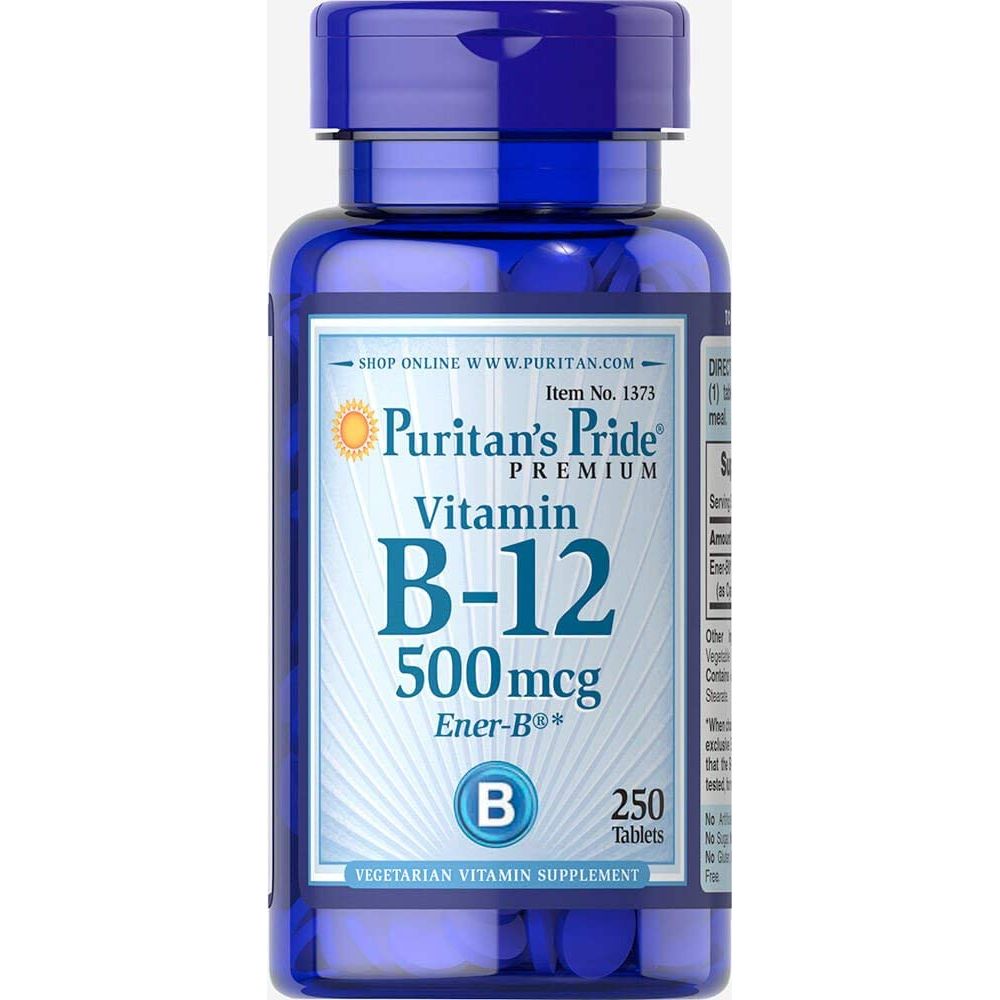 Витамин В-12, Vitamin B-12, Puritan's Pride, 500 мкг, 250 таблеток