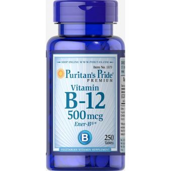 Вітамін В-12, Vitamin B-12, Puritan's Pride, 500 мкг, 250 таблеток