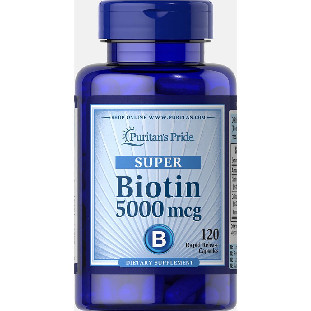 Биотин, Biotin, Puritan's Pride, 5000 мкг, 120 капсул