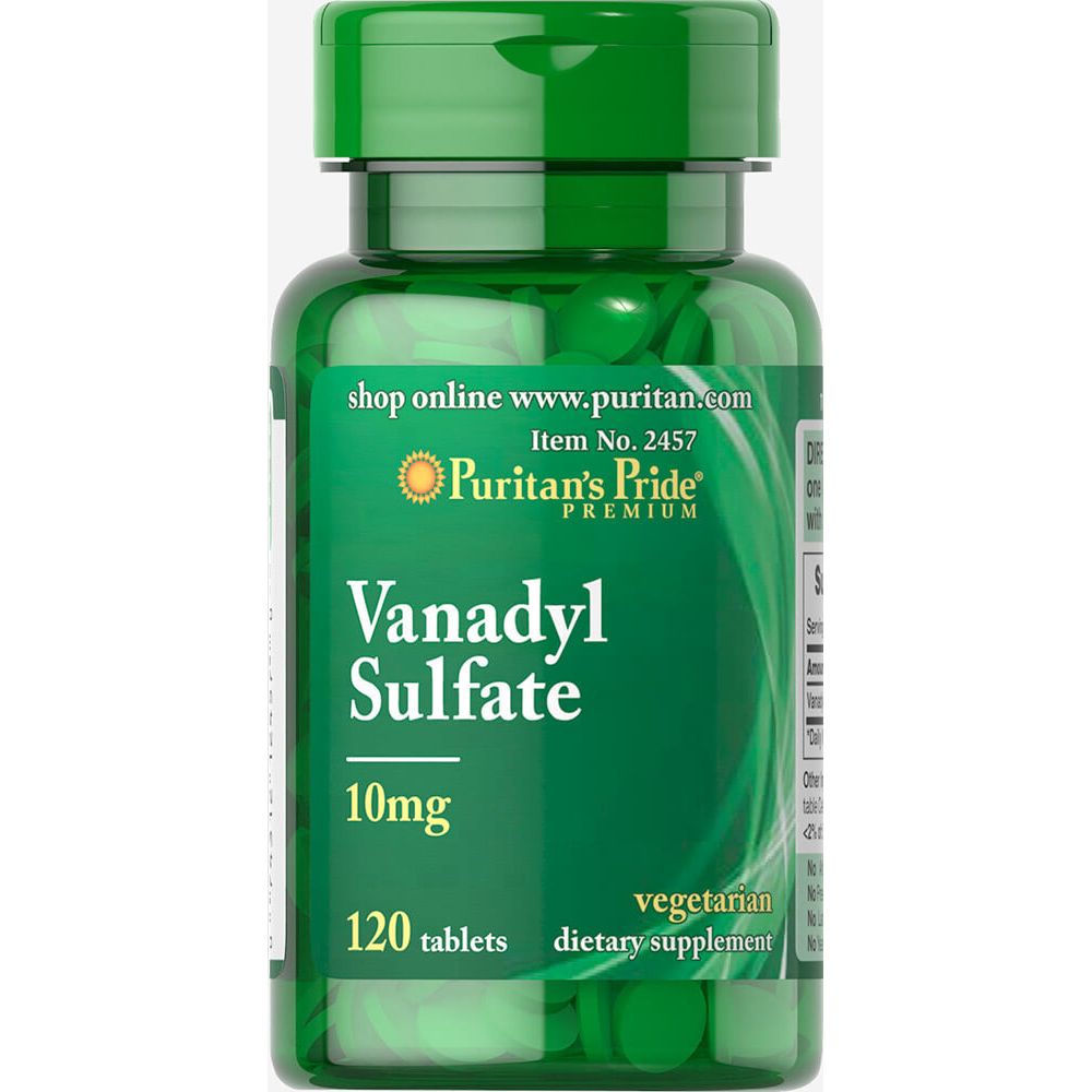 Ванадил сульфат, Vanadyl Sulfate, Puritan's Pride, 10 мг, 120 таблеток