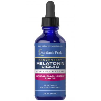 Мелатонин со вкусом вишни, Melatonin, Puritan's Pride, 1 мг, 59 мл 