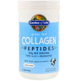 Пептиди колагену, Grass Fed Collagen Peptides, Garden of Life, без смаку, порошок, 280 г