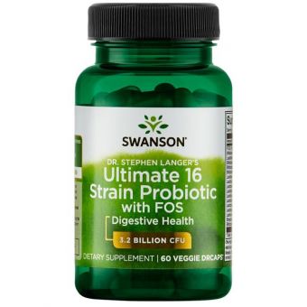 Пробіотик, Probiotics Dr. Langer's Ultimate 16 Strain, Swanson, 3 млрд. КУО, 60 вегетаріанських капсул