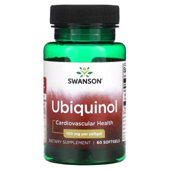 Убіхінол, Ultra Ubiquinol, Swanson, 100 мг, 60 гелевих капсул