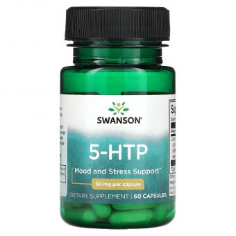 5-НТР (L-5 гідрокситриптофан), 5-HTP, Swanson, 50 мг, 60 капсул