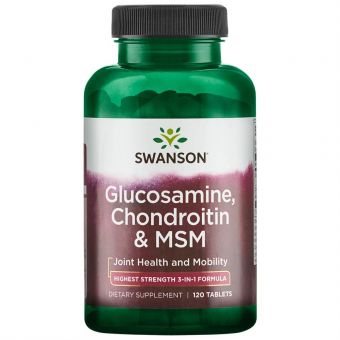 Глюкозамин, хондроитин и МСМ, Glucosamine, Chondroitin and Msm, Swanson, 120 таблеток