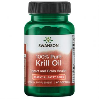 Масло криля, 100% Pure Krill Oil, Swanson, 500 мг, 60 гелевих капсул