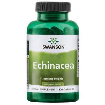 Эхинацея пурпурная, Echinacea, Swanson, 400 мкг, 100 капсул