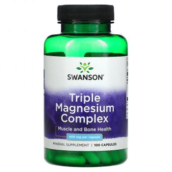 Комплекс магнію, Triple Magnesium Complex, Swanson, 400 мг, 100 капсул