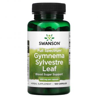 Джимнема Сильвестра, Gymnema Sylvestre Leaf, Swanson, 400 мг, 100 капсул