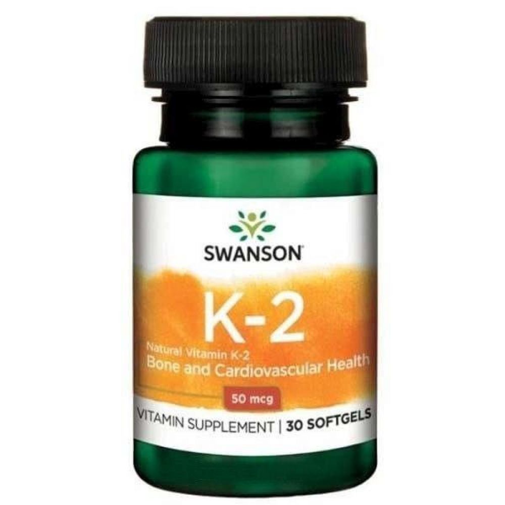 Витамин К2, Ultra Natural Vitamin K2, Swanson, 50 мкг, 30 гелевых капсул