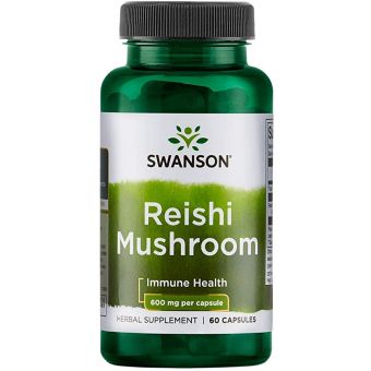 Гриби Рейші, Reishi Mushroom, Swanson, 600 мг, 60 капсул