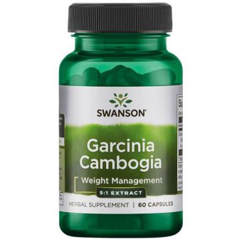 Гарциния камбоджийская, Garcinia Cambogia 5:1 Extract, Swanson, 80 мг, 60 капсул