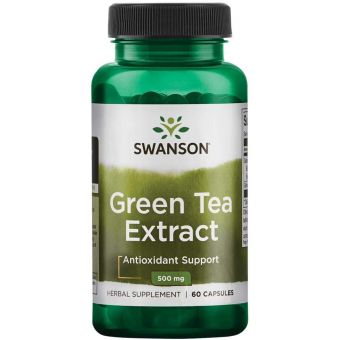 Зелений чай, екстракт, Green Tea Extract, Swanson, 500 мг, 60 капсул