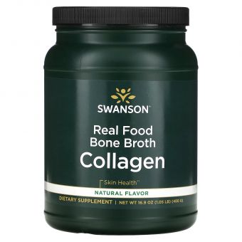 Коллаген из костного бульона, Real Food Bone Broth Collagen, Swanson, без вкуса, 480 г