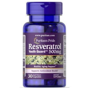 Ресвератрол, Resveratrol, Puritan's Pride, 500 мг, 30 капсул