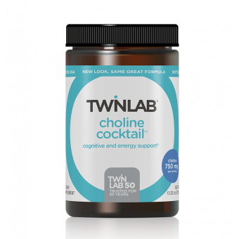 Когнітивна та енергетична підтримка, Choline Cocktail, Twinlab, 380 г