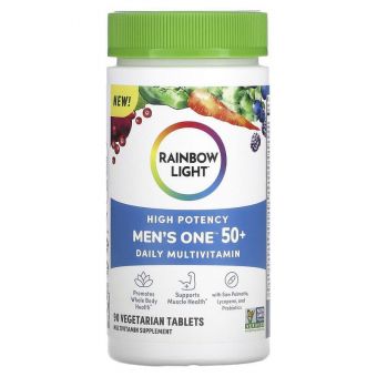 Мультивітаміни для чоловіків 50+, Men's One 50+, Rainbow Light, щоденні, висока потенція, 90 вегетаріанських пігулок