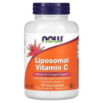 Витамин С, Liposomal Vitamin C, NOW Foods, липосомальный, 120 растительных капсул