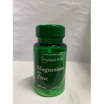 Магній цинк, Magnesium with Zinc, Puritan&#39;s Pride, 100 таблеток